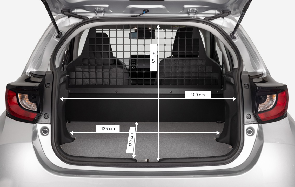 Toyota Yaris Van - wymiary przestrzeni ładunkowej